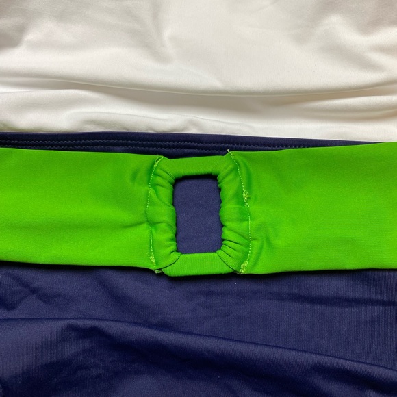 Anne Cole scoop neck belted white navy swimsuit - size 18 - Picture 7 of 10